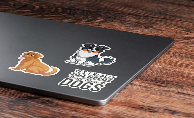 köpek sticker laptop